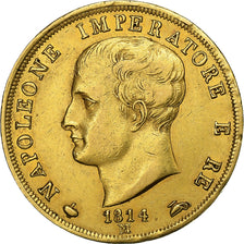 ITALIAN STATES, KINGDOM OF NAPOLEON, Napoleon I, 40 Lire, 1814, Milan, Gold