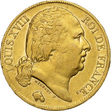 Frankrijk, Louis XVIII, 20 Francs, 1820, Paris, Goud, ZF, Gadoury:1028, KM:712.1