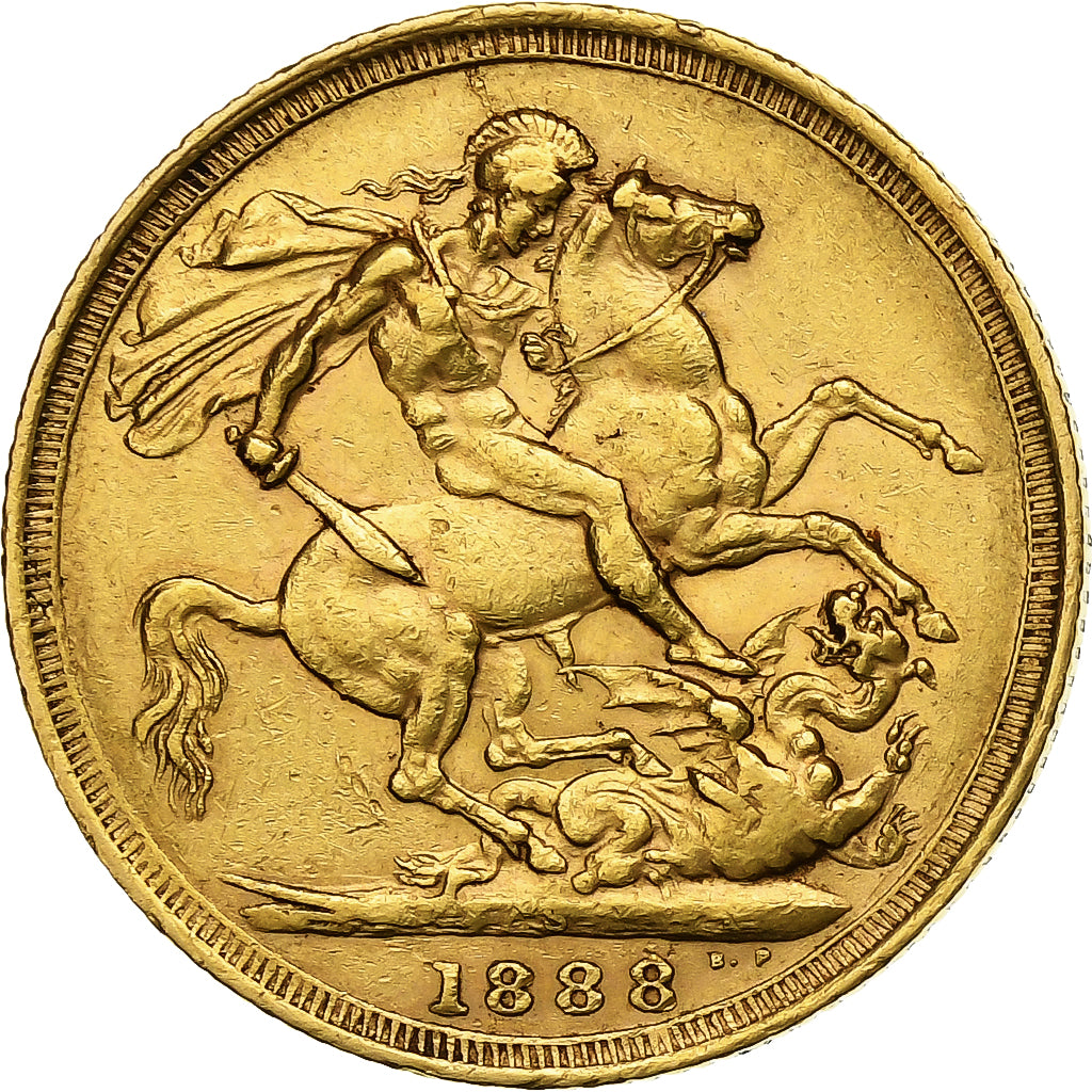 Australia, Victoria, Sovereign, 1888, Sydney, Gold, EF(40-45), KM:10