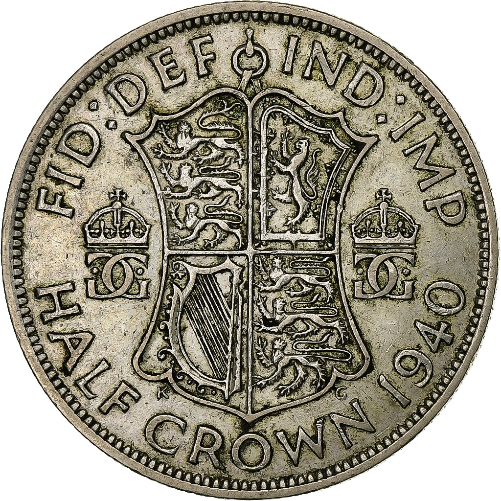 Great Britain, George VI, 1/2 Crown, 1940, Silver, EF(40-45), KM:856