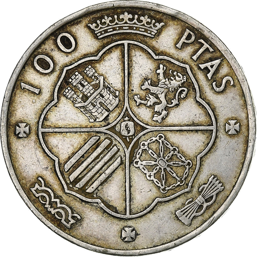 Spain, Caudillo and regent, 100 Pesetas, 1968, Madrid, Silver, EF(40-45), KM:797