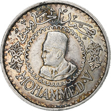 Morocco, Mohammed V, 500 Francs, 1956/AH1376, Paris, Silver, AU(50-53)
