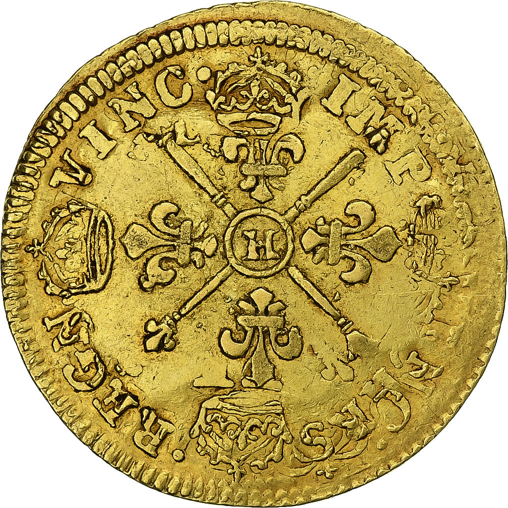 Francia, Louis XIV, Louis d'Or, Louis d'or aux insignes, La Rochelle, réformé
