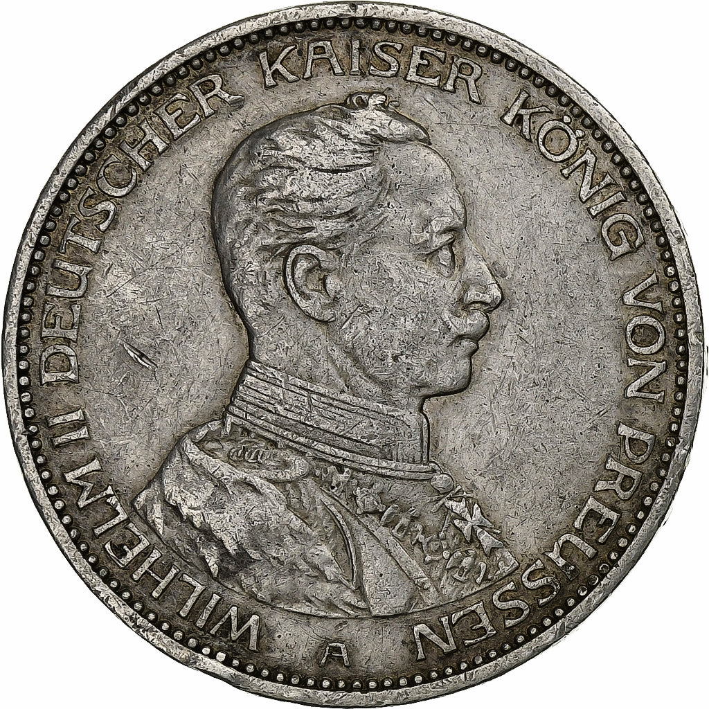 German States, PRUSSIA, Wilhelm II, 3 Mark, 1914, Berlin, Silver, VF(30-35)