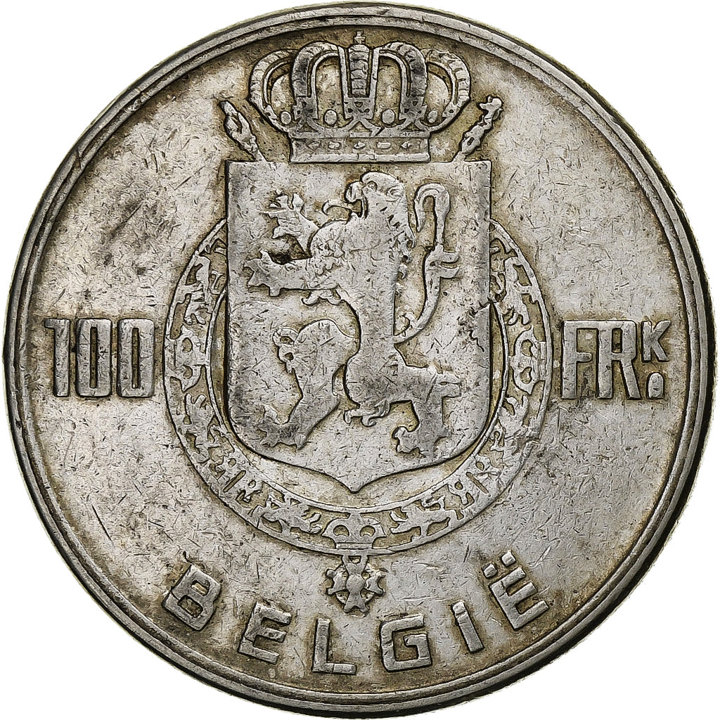 Belgium, Régence Prince Charles, 100 Francs, 100 Frank, 1949, Silver