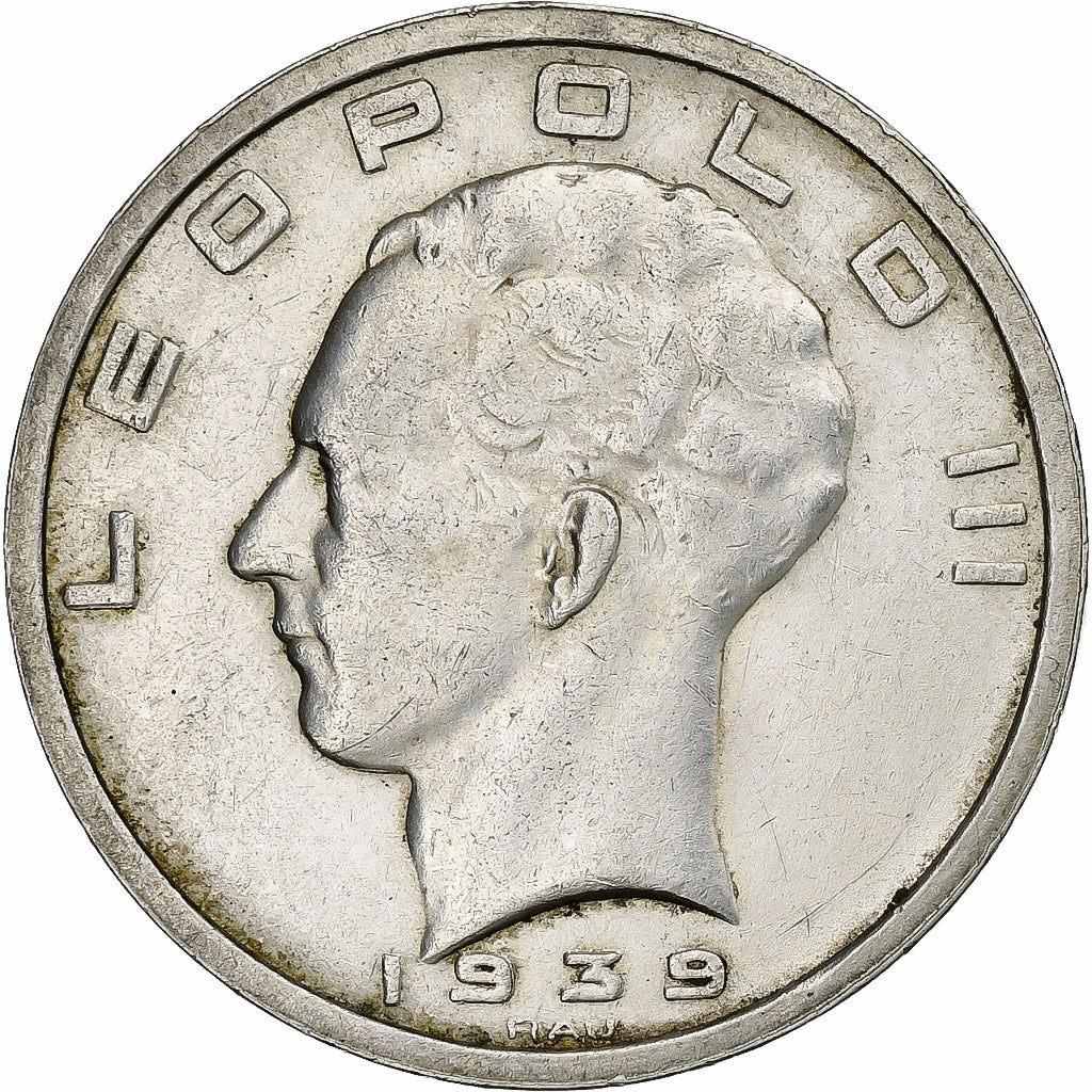 Belgium, Leopold III, 50 Francs, 50 Frank, 1939, Tranche B, Silver, AU(50-53)
