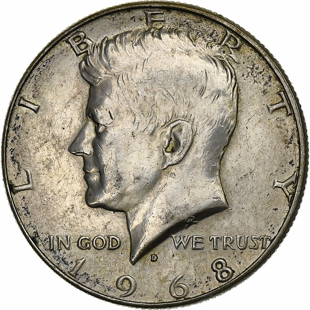 Estados Unidos, Half Dollar, Kennedy Half Dollar, 1968, Denver, Plata, MBC+