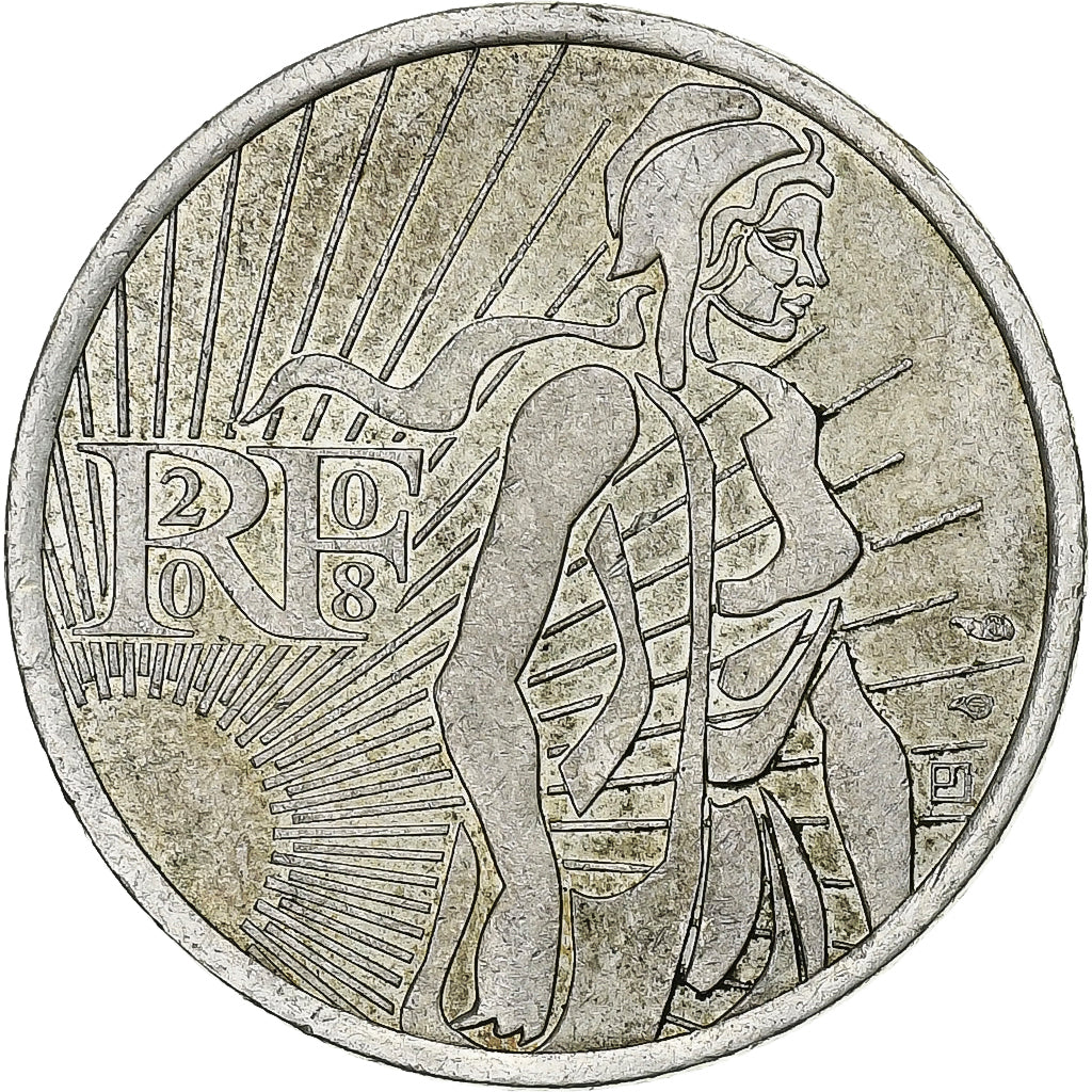 Francja, 5 Euro, Semeuse, 2008, Srebro, EF(40-45)