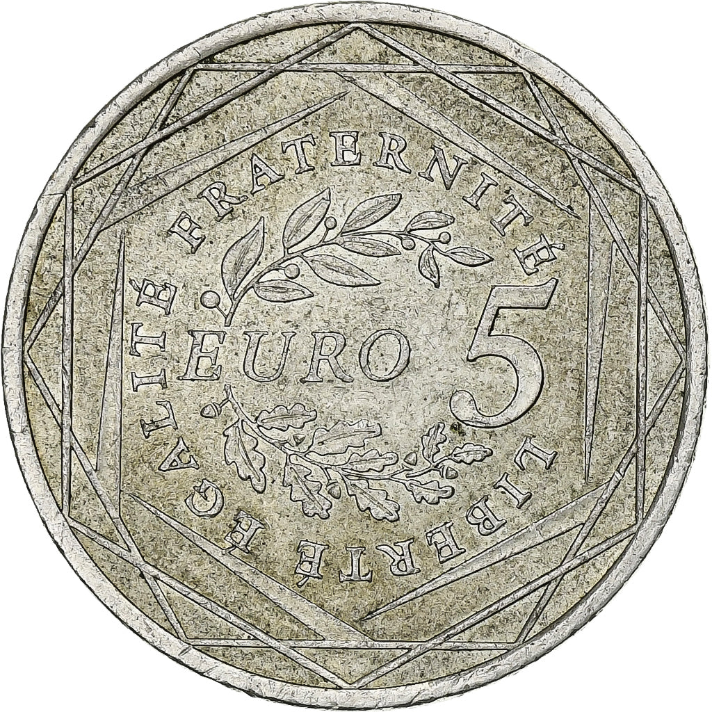 Francja, 5 Euro, Semeuse, 2008, Srebro, EF(40-45)