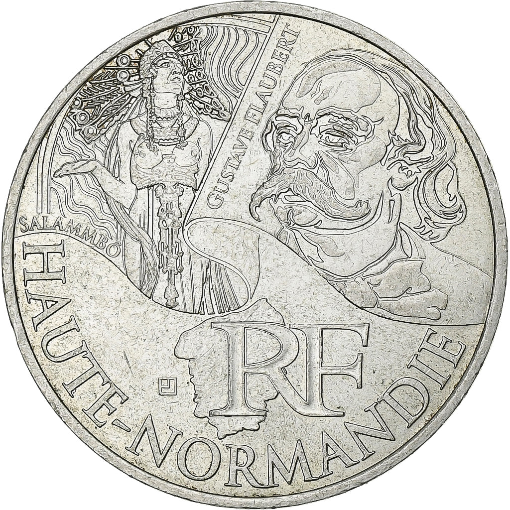 Francja, 10 Euro, Haute-Normandie, 2012, Paris, Srebro, EF(40-45), KM:1874