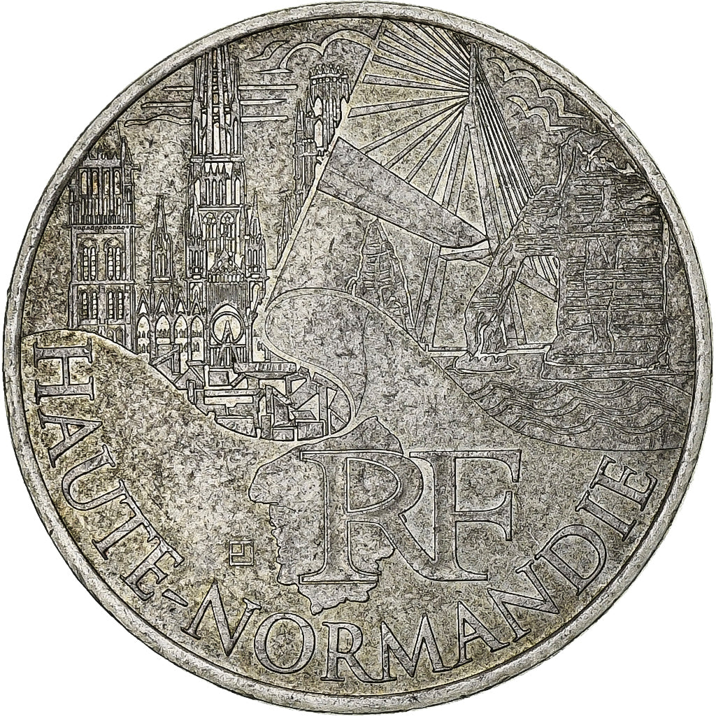 Francja, 10 Euro, Haute-Normandie, 2011, Paris, Srebro, EF(40-45), KM:1738
