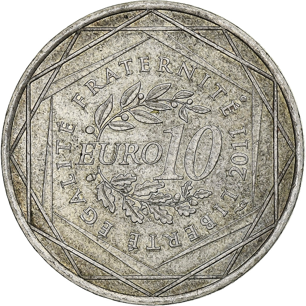 Francja, 10 Euro, Haute-Normandie, 2011, Paris, Srebro, EF(40-45), KM:1738