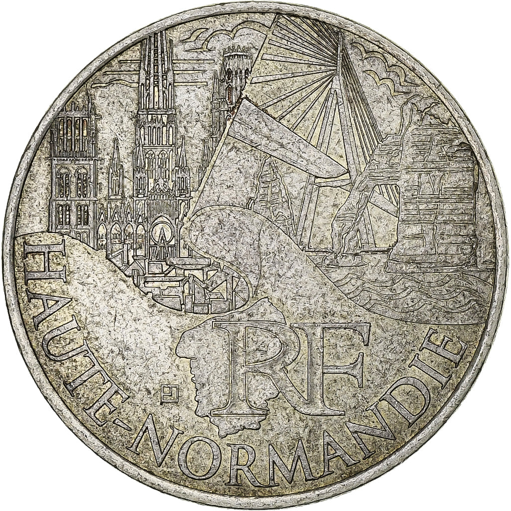 Francja, 10 Euro, Haute-Normandie, 2011, Paris, Srebro, EF(40-45), KM:1738