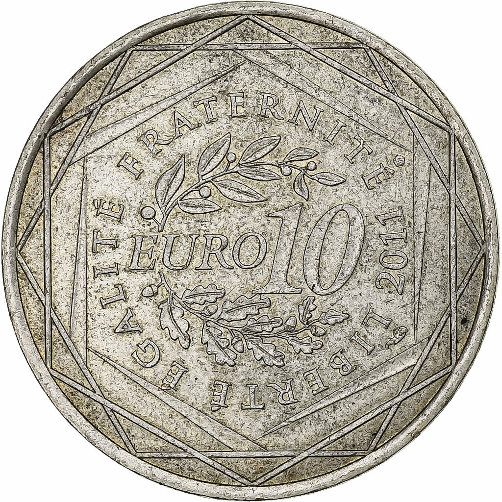 Francja, 10 Euro, Haute-Normandie, 2011, Paris, Srebro, EF(40-45), KM:1738