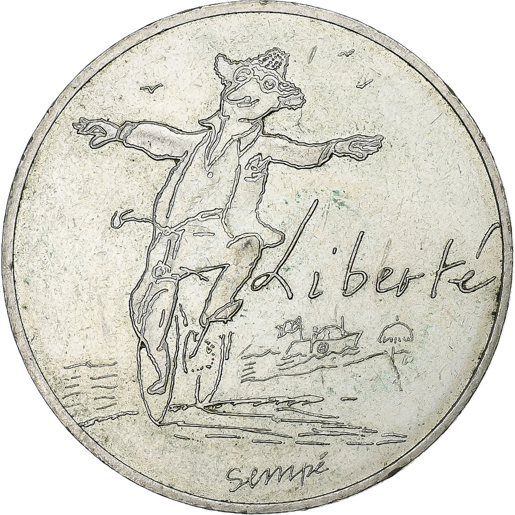 Francja, 10 Euro, Sempé La Liberté, 2014, Paris, Srebro, EF(40-45)