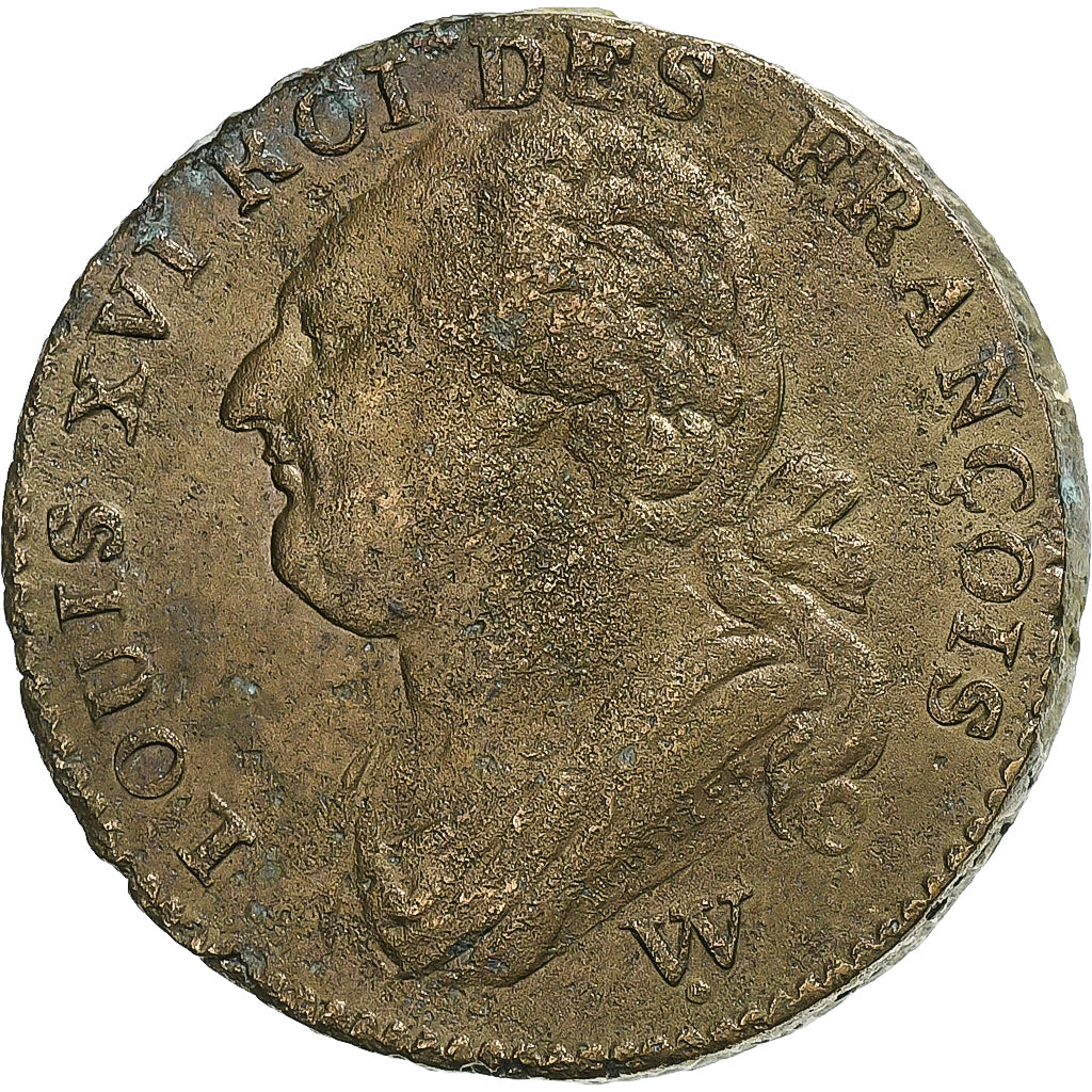 França, Constitution, 12 Deniers, 12 deniers françois, 1792, Arras, Métal de