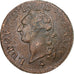 France, Louis XVI, Sol, Sol ou sou, 1791, Paris, 2éme sem, Copper, VF(20-25)