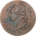 France, Louis XVI, Sol, Sol ou sou, 1791, Paris, 2éme sem, Copper, VF(20-25)