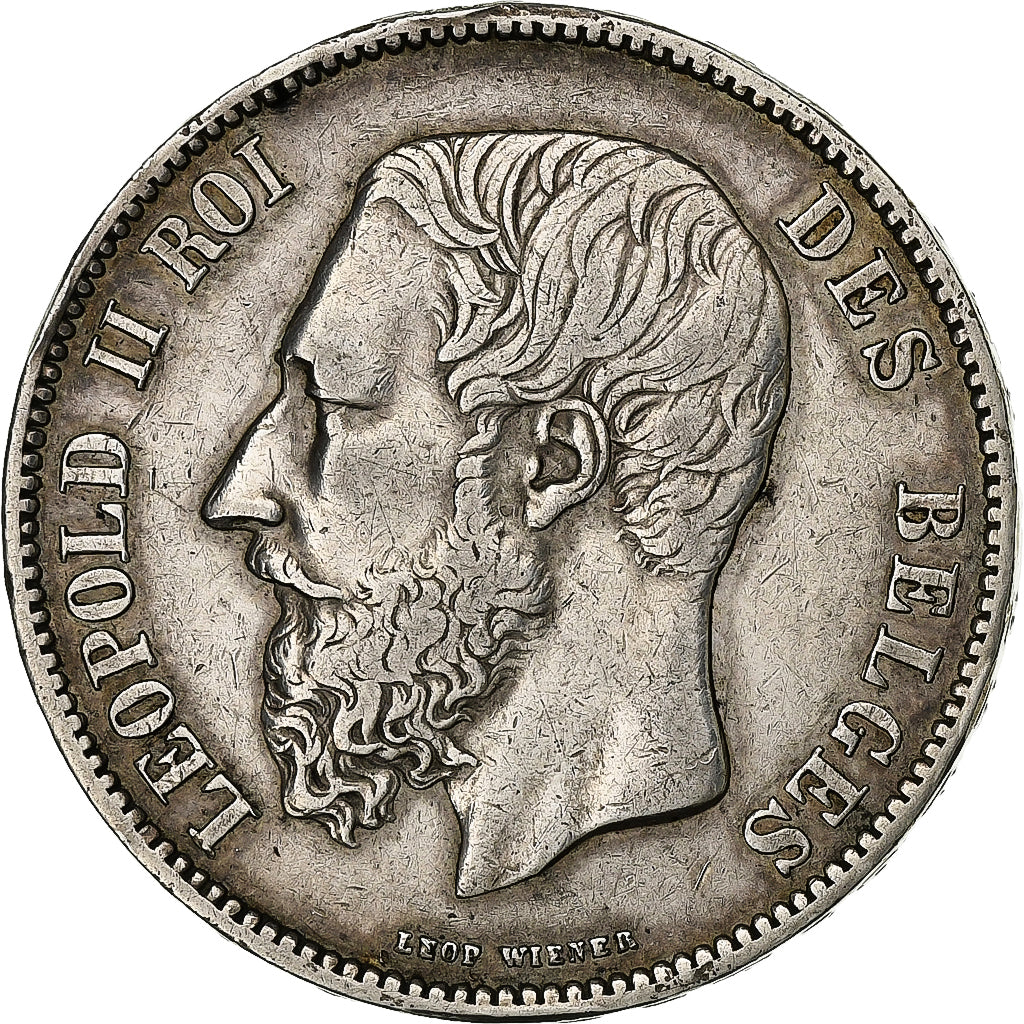 Belgium, Leopold II, 5 Francs, 5 Frank, 1867, Silver, EF(40-45), KM:24