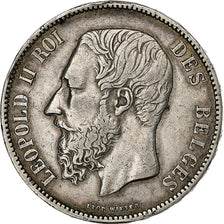 Belgium, Leopold II, 5 Francs, 5 Frank, 1867, Silver, EF(40-45), KM:24