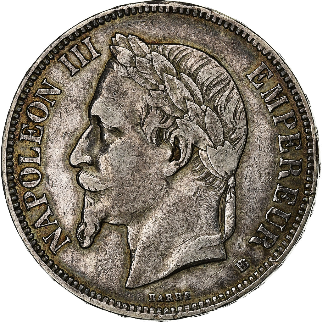 Frankreich, Napoleon III, 5 Francs, 1870, Strasbourg, Silber, SS, Gadoury:739