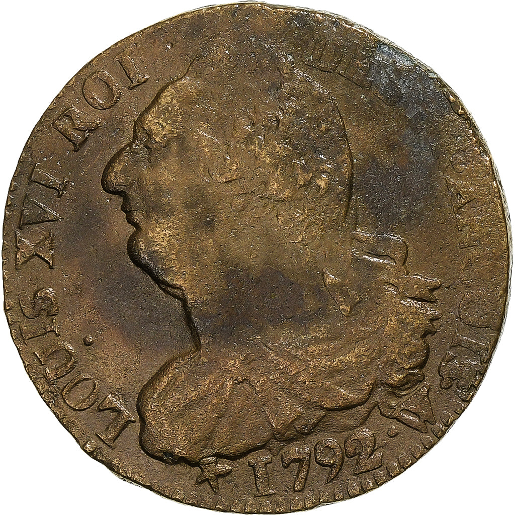 Francia, Constitution, 2 Sols, 2 sols françois, 1792 / AN 4, Lille, 2éme sem.