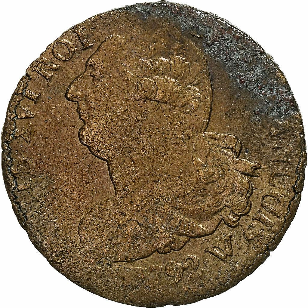 França, Constitution, 2 Sols, 2 sols françois, 1792 / AN 4, Arras, 1er sem