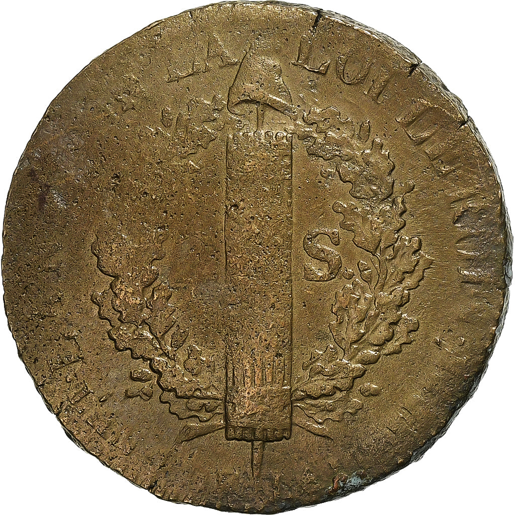 França, Constitution, 2 Sols, 2 sols françois, 1792 / AN 4, Arras, 1er sem