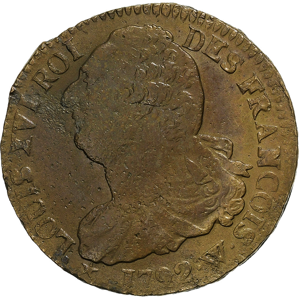 France, Constitution, 2 Sols, 2 sols françois, 1792 / AN 4, Lille, 1er sem