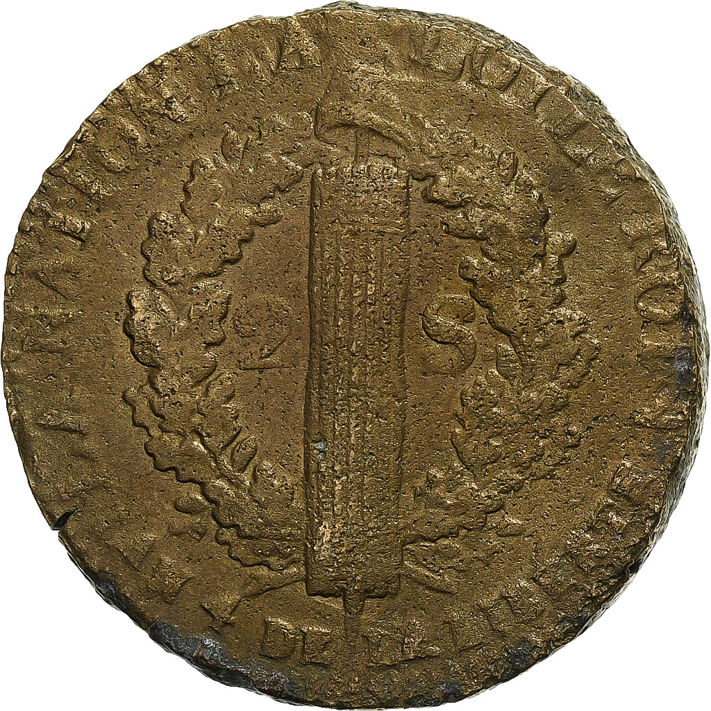 Francja, Constitution, 2 Sols, 2 sols françois, 1792 / AN 4, Arras, Métal de