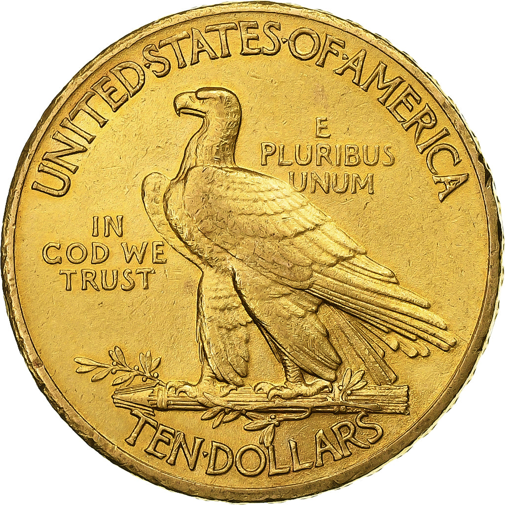 United States, $10, Eagle, Indian Head, 1908, Philadelphia, Gold, AU(55-58)