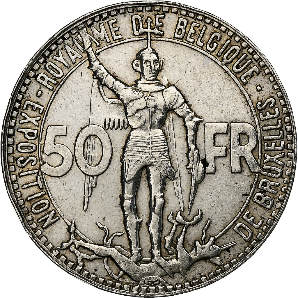 Belgique, Leopold III, 50 Francs, 50 Frank, 1935, Légend in French, Argent