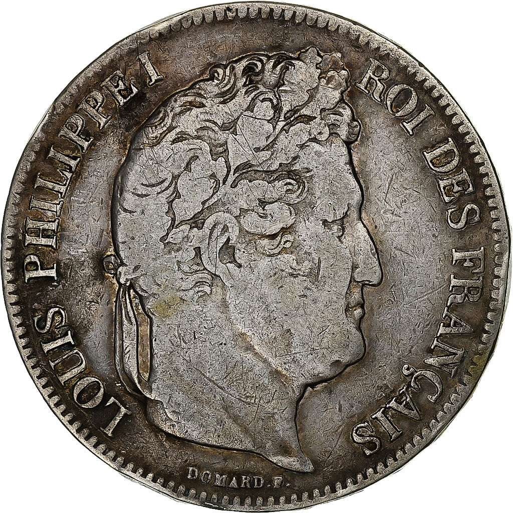 France, 5 Francs, Louis-Philippe, 1832, Marseille, Silver, VF(20-25)