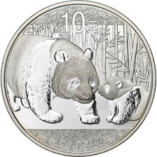 République populaire de Chine, 10 Yüan, Panda, 2011, Panda, Proof, Argent