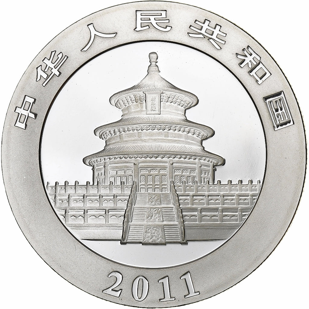 République populaire de Chine, 10 Yüan, Panda, 2011, Panda, Proof, Argent