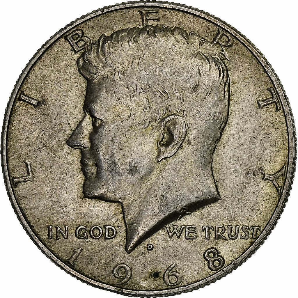Estados Unidos, Half Dollar, Kennedy Half Dollar, 1968, U.S. Mint, Plata, MBC