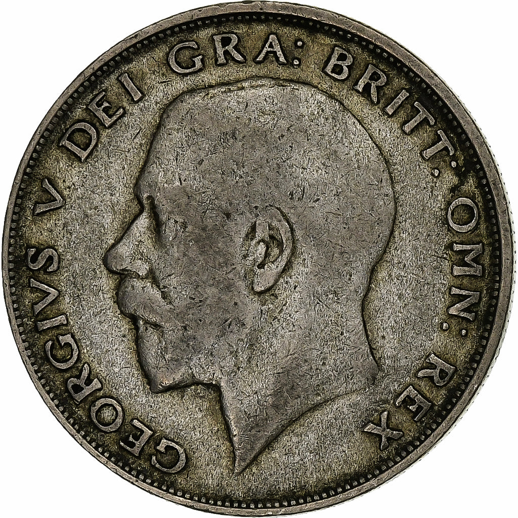Groot Bretagne, George V, 1/2 Crown, 1921, Zilver, FR, KM:818.1a