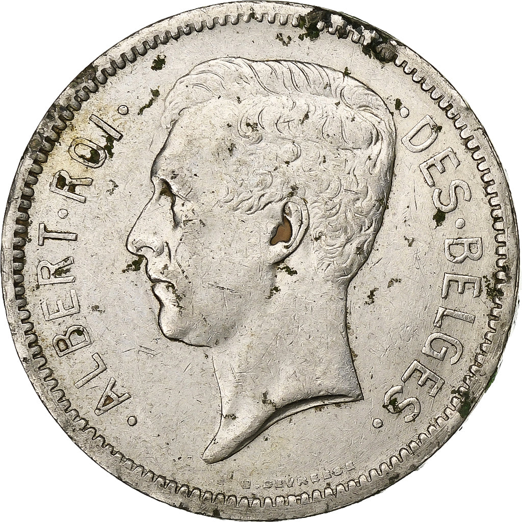 Belgium, Albert I, 5 Francs, 5 Frank, 1933, Position A, Nickel, VF(30-35), KM:98