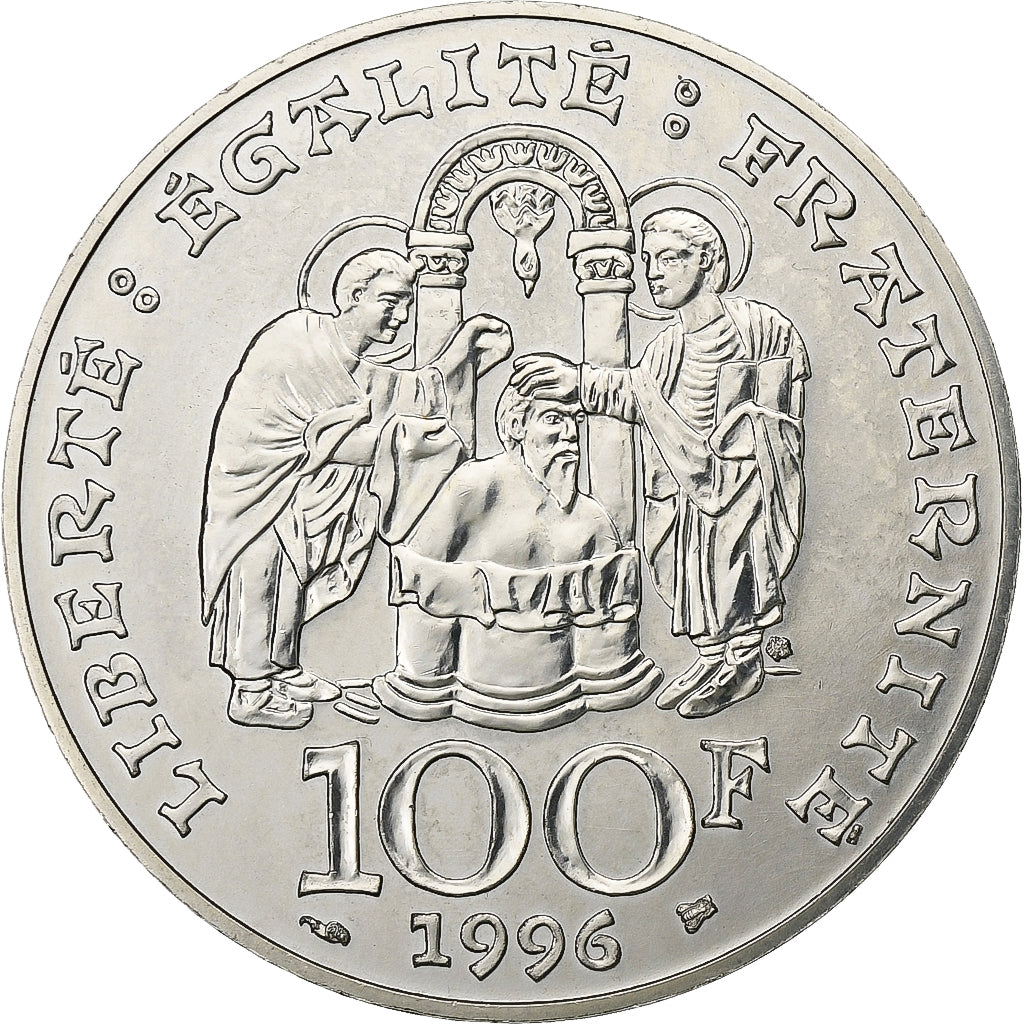 France, 100 Francs, Clovis, 1996, Paris, Silver, AU(50-53), Gadoury:953, KM:1180