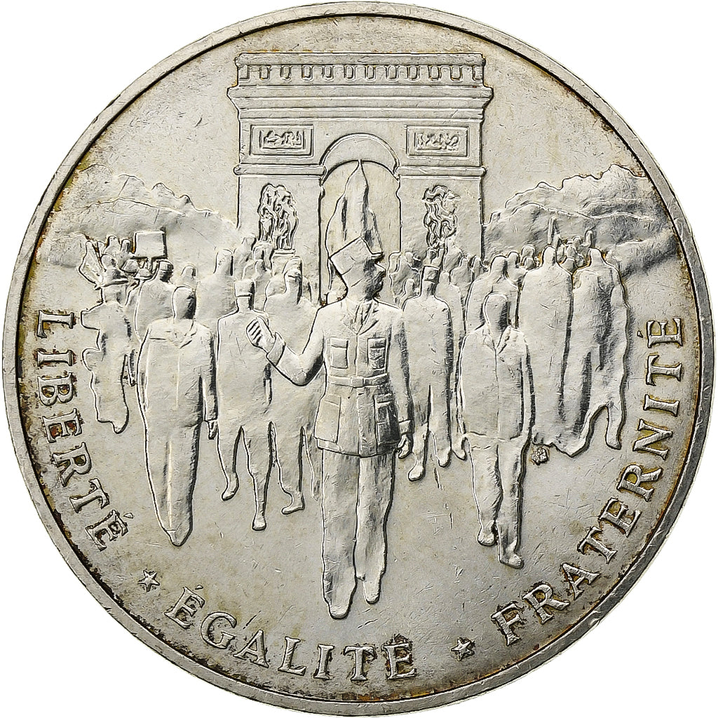 France, 100 Francs, Libération de Paris, Undated (1994), Paris, Silver