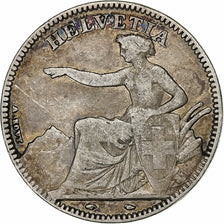 Switzerland, 2 Francs, 1850, Paris, Rare, Silver, VF(30-35), KM:10