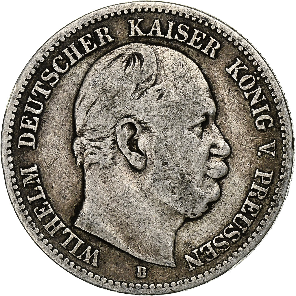 German States, PRUSSIA, Wilhelm I, 2 Mark, 1876, Breslau, Silver, VF(30-35)