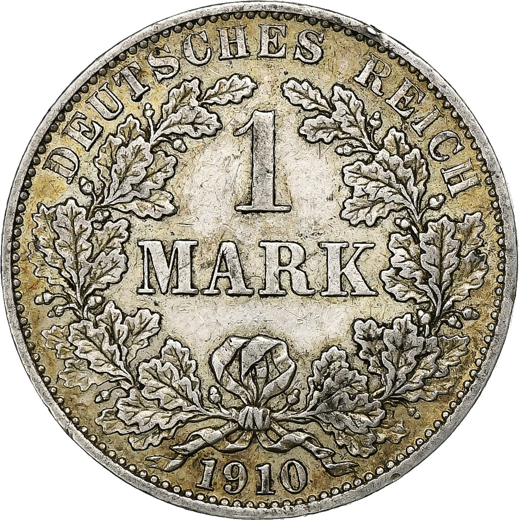 GERMANY - EMPIRE, Wilhelm II, Mark, 1910, Berlin, Silver, AU(50-53), KM:14