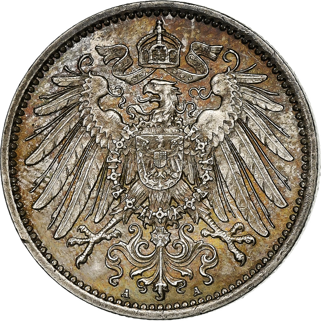 GERMANY - EMPIRE, Wilhelm II, Mark, 1914, Berlin, Silver, AU(50-53), KM:14