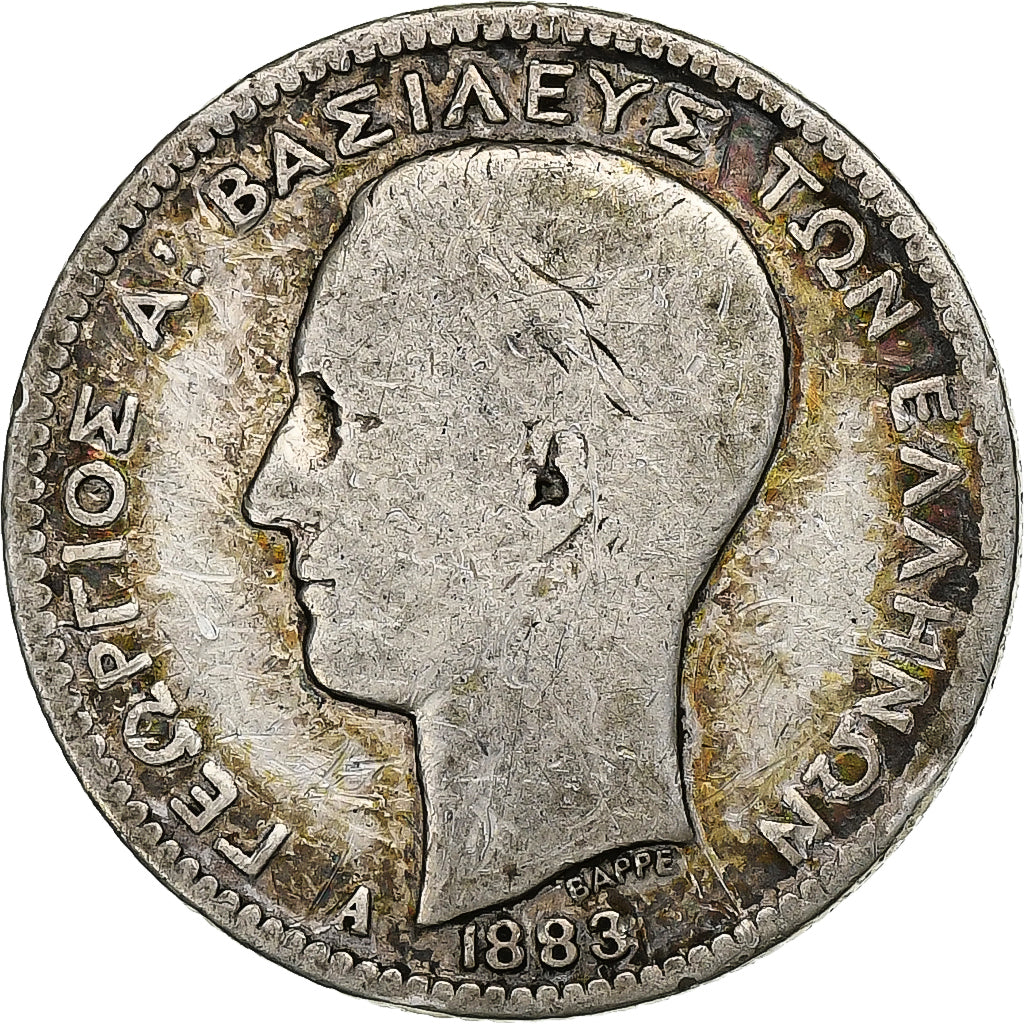 Griechenland, George I, Drachma, 1883, Paris, Silber, S, KM:38