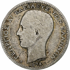 Greece, George I, Drachma, 1874, Paris, Silver, VF(20-25), KM:38