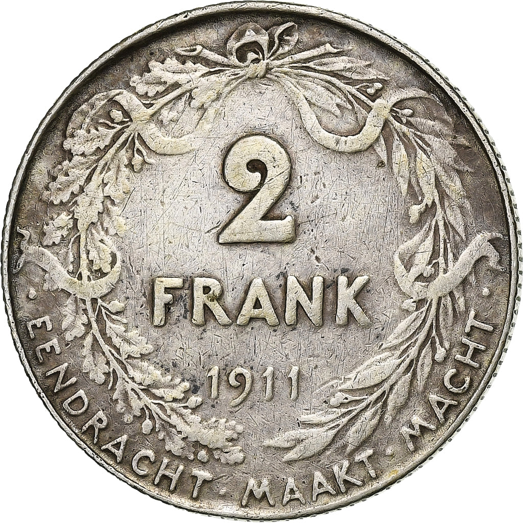 Belgium, Albert I, 2 Francs, 2 Frank, 1911, Silver, VF(30-35), KM:75