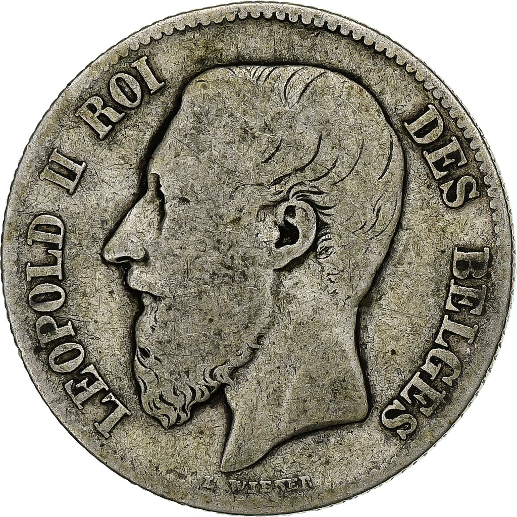 Belgium, Leopold II, 2 Francs, 2 Frank, 1866, Silver, VF(20-25), KM:30.1