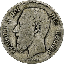 Belgium, Leopold II, 2 Francs, 2 Frank, 1866, Silver, VF(20-25), KM:30.1