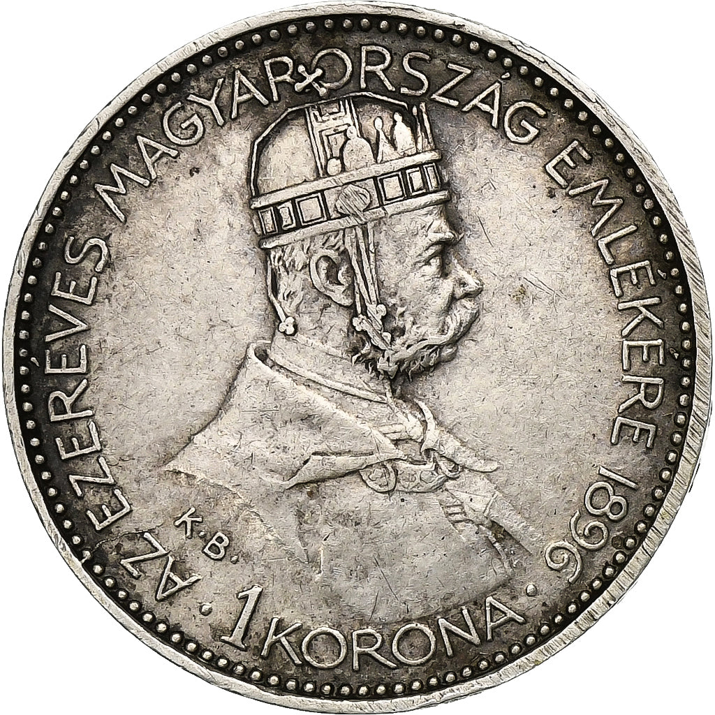 Hungary, Franz Joseph I, Korona, 1896, Kormoczbanya, Silver, EF(40-45), KM:487